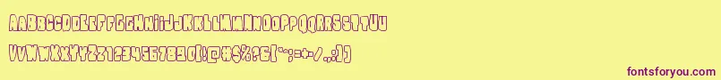 Шрифт Nobodyhomeout – фиолетовые шрифты на жёлтом фоне