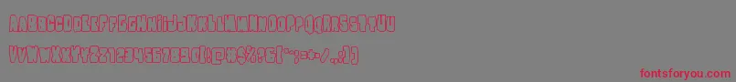 フォントNobodyhomeout – 赤い文字の灰色の背景