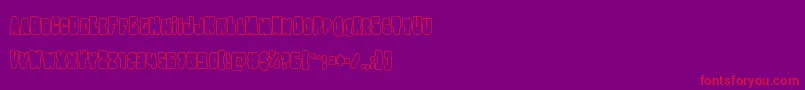 Nobodyhomeout-Schriftart – Rote Schriften auf violettem Hintergrund