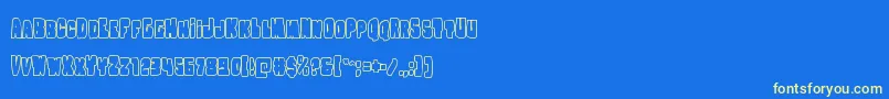 フォントNobodyhomeout – 黄色の文字、青い背景