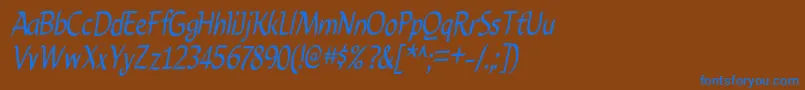 フォントCarynRegular – 茶色の背景に青い文字