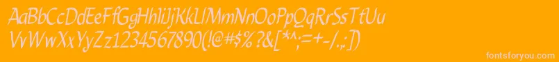 CarynRegular Font – Pink Fonts on Orange Background