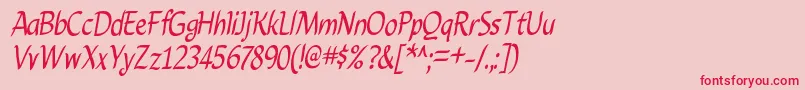 CarynRegular Font – Red Fonts on Pink Background
