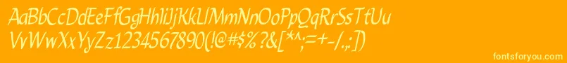 CarynRegular Font – Yellow Fonts on Orange Background