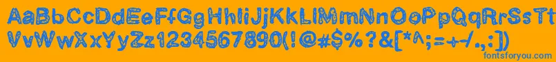 Catarataone Font – Blue Fonts on Orange Background