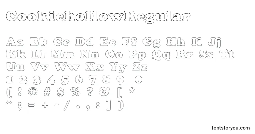 A fonte CookiehollowRegular – alfabeto, números, caracteres especiais