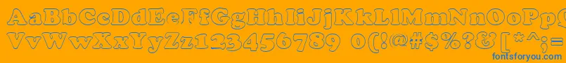 CookiehollowRegular-Schriftart – Blaue Schriften auf orangefarbenem Hintergrund