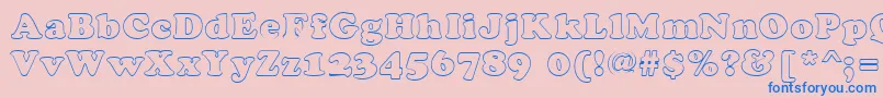 CookiehollowRegular-Schriftart – Blaue Schriften auf rosa Hintergrund