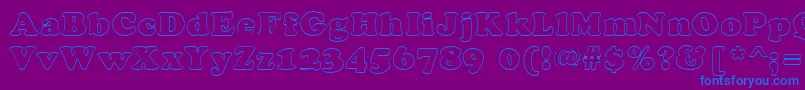 CookiehollowRegular-Schriftart – Blaue Schriften auf violettem Hintergrund