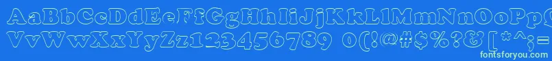 CookiehollowRegular-Schriftart – Grüne Schriften auf blauem Hintergrund