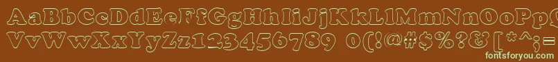 CookiehollowRegular Font – Green Fonts on Brown Background