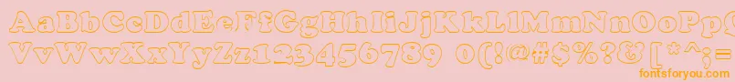 CookiehollowRegular-Schriftart – Orangefarbene Schriften auf rosa Hintergrund