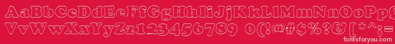 CookiehollowRegular Font – Pink Fonts on Red Background