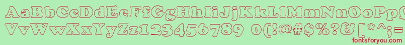 CookiehollowRegular Font – Red Fonts on Green Background