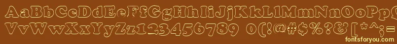 CookiehollowRegular Font – Yellow Fonts on Brown Background