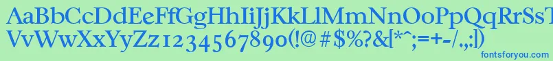 CasablancaserialRegular Font – Blue Fonts on Green Background