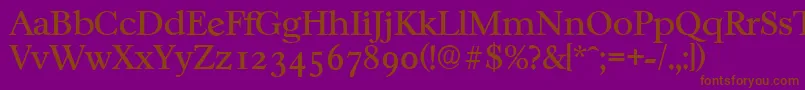 Шрифт CasablancaserialRegular – коричневые шрифты на фиолетовом фоне