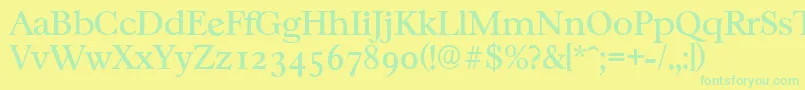 CasablancaserialRegular Font – Green Fonts on Yellow Background