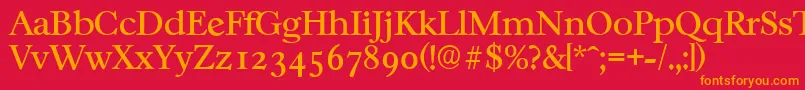 Шрифт CasablancaserialRegular – оранжевые шрифты на красном фоне
