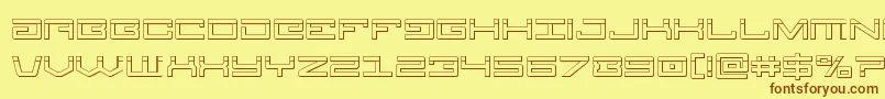 Legionbullet-fontti – ruskeat fontit keltaisella taustalla