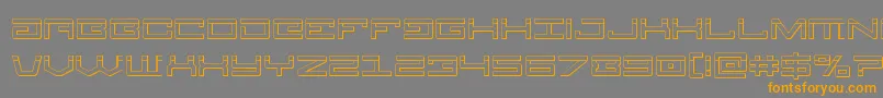 Legionbullet-Schriftart – Orangefarbene Schriften auf grauem Hintergrund