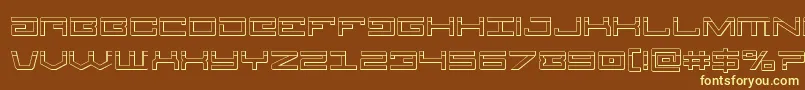 Legionbullet-fontti – keltaiset fontit ruskealla taustalla