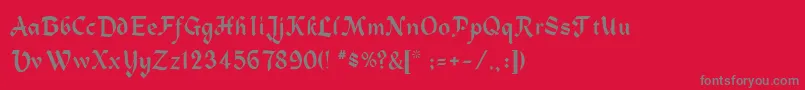フォントHeidelbeLight – 赤い背景に灰色の文字