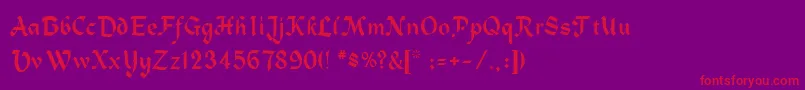 HeidelbeLight Font – Red Fonts on Purple Background