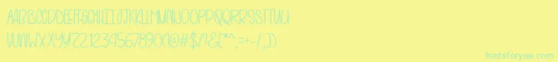 HotAndBlackTeaTtf Font – Green Fonts on Yellow Background