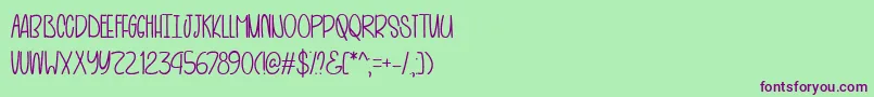 HotAndBlackTeaTtf Font – Purple Fonts on Green Background