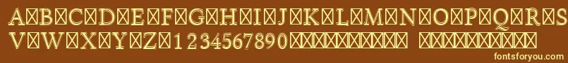 LinlibertineI-fontti – keltaiset fontit ruskealla taustalla