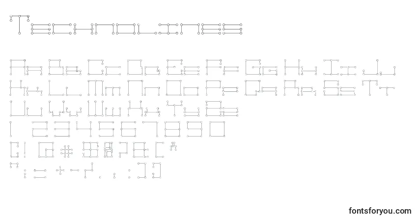 Czcionka Technolines – alfabet, cyfry, specjalne znaki