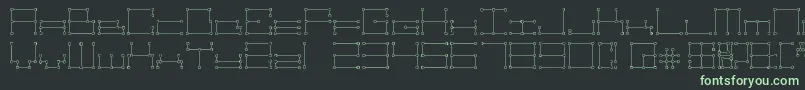 Technolines-Schriftart – Grüne Schriften auf schwarzem Hintergrund