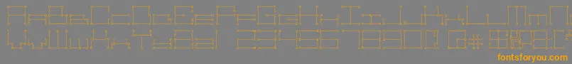 Technolines-fontti – oranssit fontit harmaalla taustalla