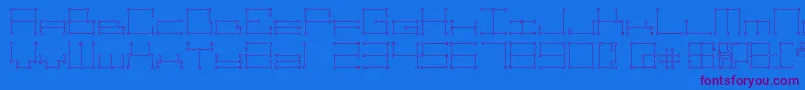Technolines Font – Purple Fonts on Blue Background