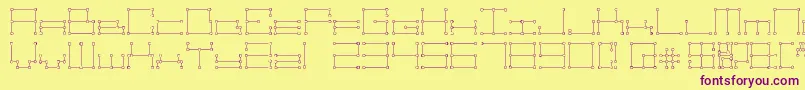 Technolines Font – Purple Fonts on Yellow Background