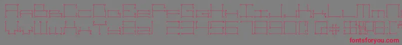 Fonte Technolines – fontes vermelhas em um fundo cinza