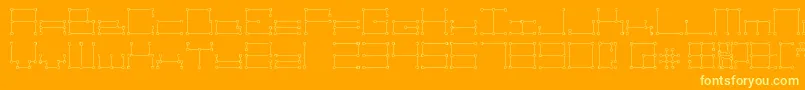 Technolines Font – Yellow Fonts on Orange Background