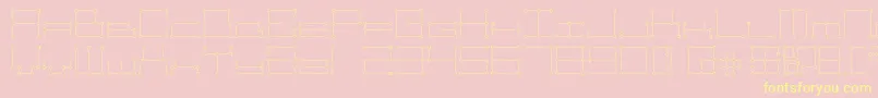 Technolines Font – Yellow Fonts on Pink Background