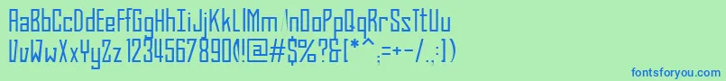 Czcionka BahnProLight – niebieskie czcionki na zielonym tle
