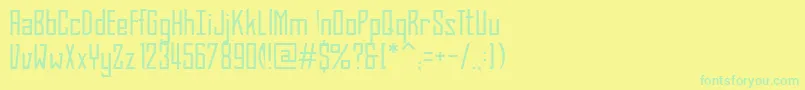 BahnProLight-Schriftart – Grüne Schriften auf gelbem Hintergrund