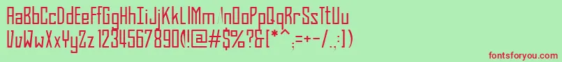 BahnProLight Font – Red Fonts on Green Background