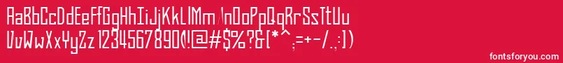 BahnProLight-Schriftart – Weiße Schriften auf rotem Hintergrund