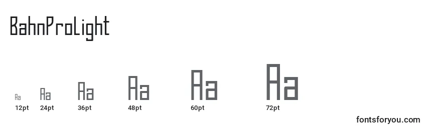 BahnProLight Font Sizes