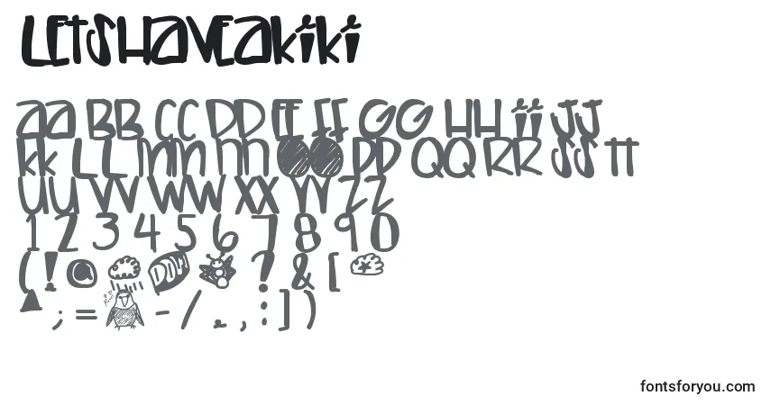 Czcionka Letshaveakiki – alfabet, cyfry, specjalne znaki
