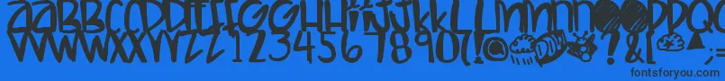 Letshaveakiki Font – Black Fonts on Blue Background