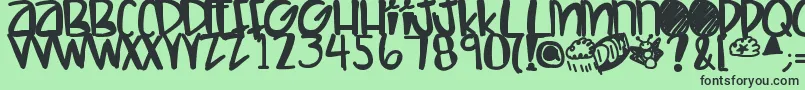 Letshaveakiki Font – Black Fonts on Green Background