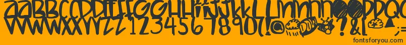 Letshaveakiki Font – Black Fonts on Orange Background