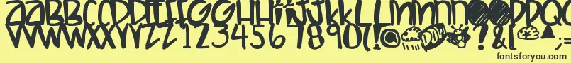Letshaveakiki Font – Black Fonts on Yellow Background