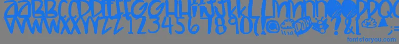 Letshaveakiki Font – Blue Fonts on Gray Background
